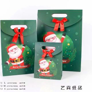 TÚI QUÀ GIÁNG SINH CÓ NẮP SIZE M (26.5x17.5x8)cm
