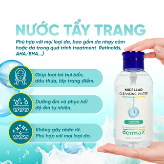 [Hàng Full tem]Tẩy trang Dermax micellar 500ml