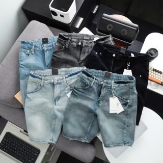 Short Jean nam. Chất jean chính phẩm co giản xịn sò dày dặn fom slim ngang gối