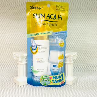 [Hàng Full tem]Kem chống nắng Skin Aqua 55g + tẩy trang