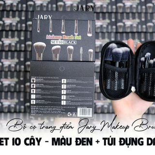 [Chính Hãng]Bộ 10 cây cọ trang điểm Jary da PU (đen)