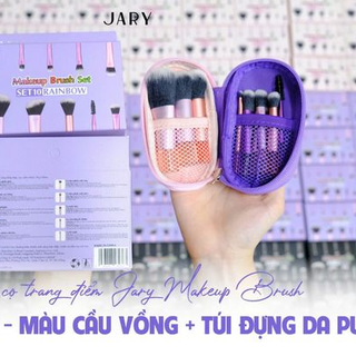 [Chính Hãng]Bộ 10 cây cọ trang điểm Jary da PU (màu cầu vồng)