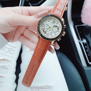 XẢ NHANH ĐỒNG HỒ NAM TRUNG CẤP ÔMEGHA DÂY DA CHONOGRAP