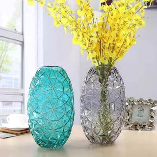 Lọ Hoa Thuỷ Tinh Tròn Vân Vàng Size 30cm ( thùng mix màu ) ( THÙNG 12C )