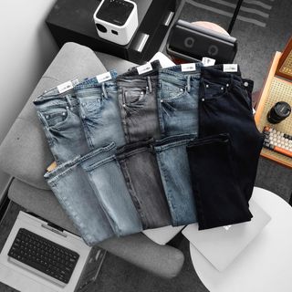 Quần jean dài nam. Chất jean chính phẩm co giản xịn sò dày dặn fom slim.
