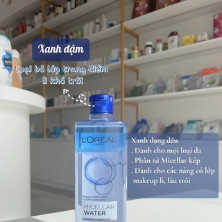 [Hàng Full tem]Tẩy trang Loreal 400ml Xanh đậm