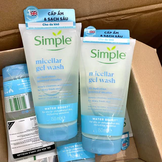 [Authentic]Sữa Rửa Mặt Simple Dưỡng Ẩm Micellar Gel Wash 150ml