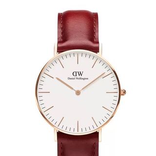 ĐỒNG HỒ NAM NỮ CAO CẤP DANIEL W CLASSIC DÂY DA MẶT TRẮNG VIỀN VÀNG FULLBOX TEM