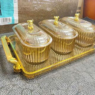 Khay Mứt Mika , Bộ 3 Hũ Mứt Dài ( THÙNG 24B )