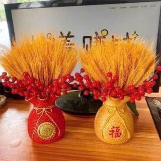 SÉT BÌNH HOA TÚI TIỀN VÀNG ĐÀO ĐÔNG