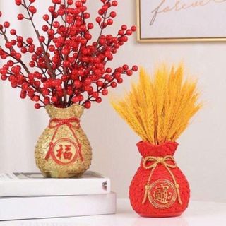 SÉT BÌNH HOA TÚI TIỀN VÀNG ĐÀO ĐÔNG