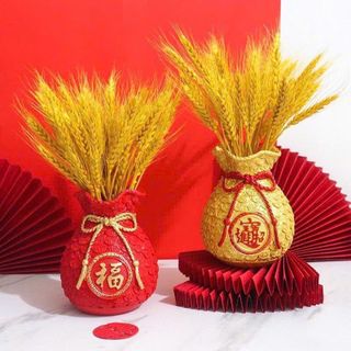 SÉT BÌNH HOA TÚI TIỀN VÀNG ĐÀO ĐÔNG