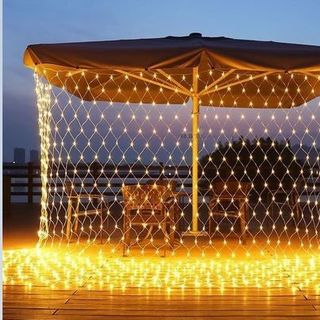 DÂY ĐÈN RÈM LƯỚI MẮT CÁ SÁNG VÀNG 2m x1,5m