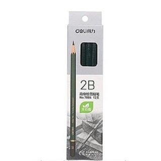 HỘP 12 BÚT CHÌ DELI 2B XANH LÁ 7084