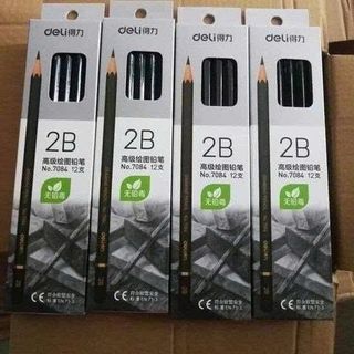 HỘP 12 BÚT CHÌ DELI 2B XANH LÁ 7084