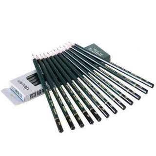 HỘP 12 BÚT CHÌ DELI 2B XANH LÁ 7084