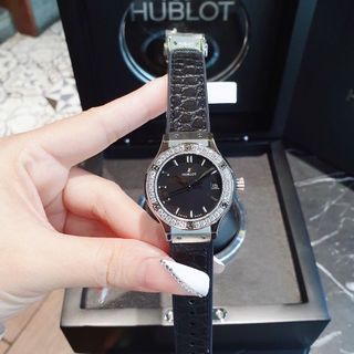 ĐỒNG HỒ NAM NỮ SIÊU CẤP NHÀ MÁY HB HULOT CAO SU BỌC DA ĐEN CÓ GIẤY KIỂM ĐỊNH