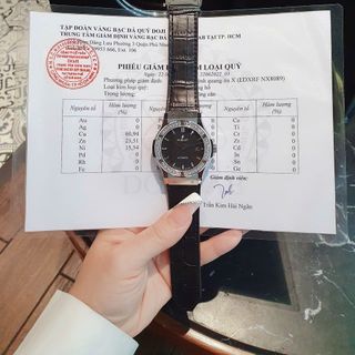 ĐỒNG HỒ NAM NỮ SIÊU CẤP NHÀ MÁY HB HULOT CAO SU BỌC DA ĐEN CÓ GIẤY KIỂM ĐỊNH