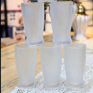 BỘ 6 LY THỦY TINH CHẤM BI DELI KB162 2B