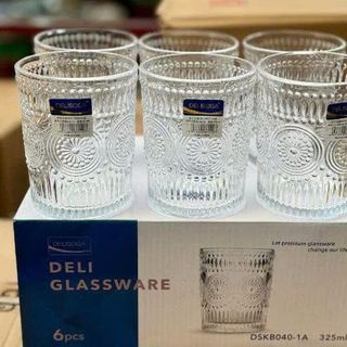 BỘ 6 LY THỦY TINH ĐỒNG TIỀN DSKB040 1A