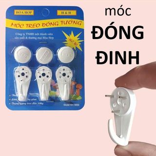 Móc treo đóng đinh HÒA HỢP 8888 _ Móc treo tường siêu chắc, chịu lực tốt, không cần khoan, tiện lợi cho gia đình