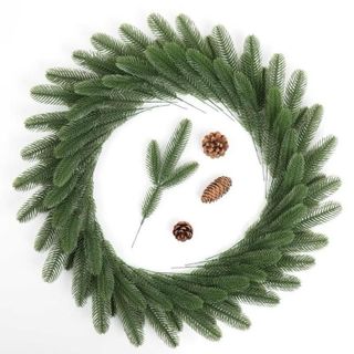[Combo 10] Lá Thông , Cành Thông , Nhánh Thông Giả ( Loại 3 nhánh) Phụ Kiện Trang Trí Giáng Sinh ,Làm Vòng Nguyệt Quế