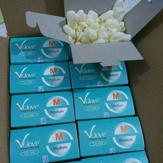 HỘP 100 GĂNG TAY Y TẾ CÓ BỘT VGLOVE