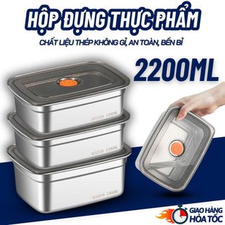 HỘP ĐỰNG THỰC PHẨM INOX 304 2200ML