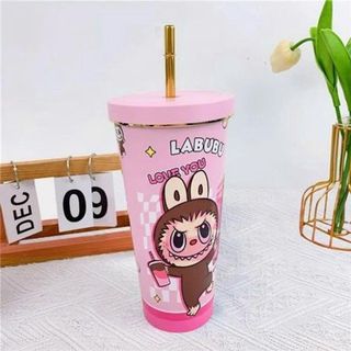 LY GIỮ NHIỆT 750ML LABUBU KÈM ỐNG HÚT