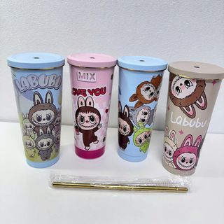 LY GIỮ NHIỆT 750ML LABUBU KÈM ỐNG HÚT