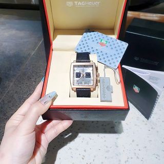 XẢ KHO ĐỒNG HỒ NAM TRUNG CẤP TAD HEUER MONACO DÂY DA LỔ MẶT VUÔNG