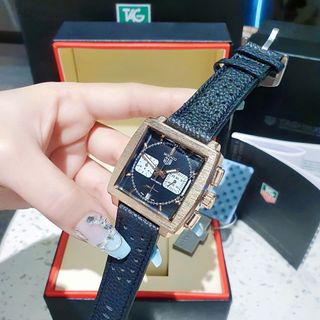 XẢ KHO ĐỒNG HỒ NAM TRUNG CẤP TAD HEUER MONACO DÂY DA LỔ MẶT VUÔNG