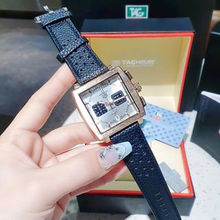 XẢ KHO ĐỒNG HỒ NAM TRUNG CẤP TAD HEUER MONACO DÂY DA LỔ MẶT VUÔNG