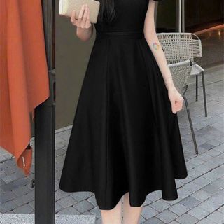 Đầm xòe trễ vai phối lụa sang trọng hàng cao cấp