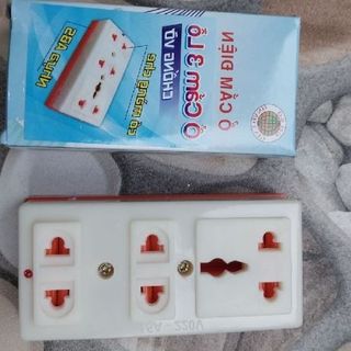 Ổ CẮM ĐIỆN 3 LỖ CÓ MÀNG CHE LOẠI TỐT