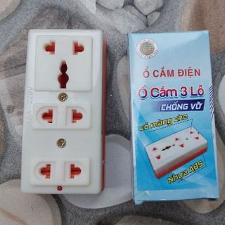 Ổ CẮM ĐIỆN 3 LỖ CÓ MÀNG CHE LOẠI TỐT