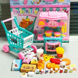 Bộ Đồ Chơi Nhà Bếp Mini Kitchen Frozen Và Xe Đẩy