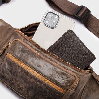 Túi Đeo Chéo Bụng Da Bò Thật Cao Cấp Cá Tính DB286