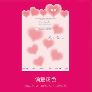 XẤP 10 TỜ GIẤY GÓI HOA TRÁI TIM (35x50)cm