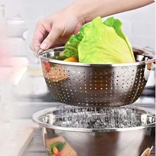 RỔ INOX 304 LỖ LỚN SIZE 30CM