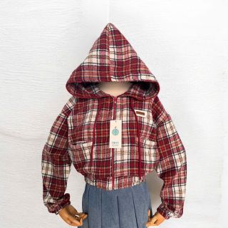 Áo khoác sơ mi sọc caro nỉ mềm mịn dây kéo cổ cao