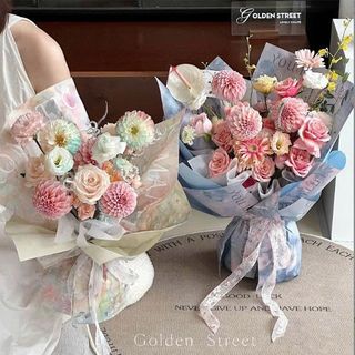 XẤP 10 TỜ GIẤY GÓI HOA SƠN DẦU (35x50)cm