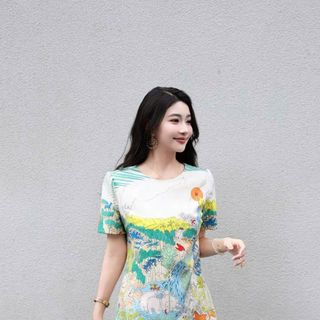 Đầm nữ quảng châu lụa nhập 2 lớp