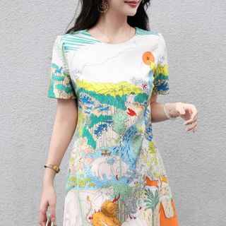 Đầm nữ quảng châu lụa nhập 2 lớp