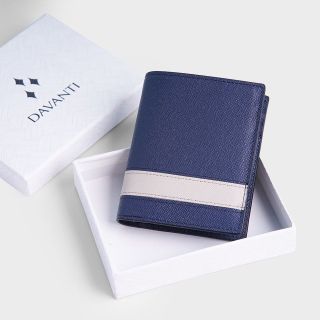 Ví Nam Da Bò Saffiano Phối Màu Sang Trọng DFB262