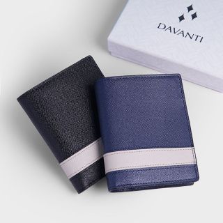 Ví Nam Da Bò Saffiano Phối Màu Sang Trọng DFB262