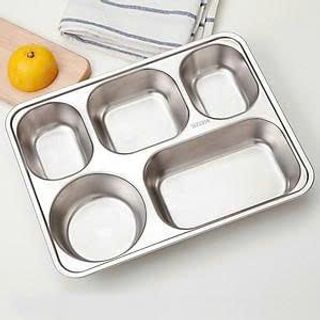 KHAY CƠM 5 NGĂN INOX CÓ NẮP