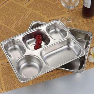 KHAY CƠM 5 NGĂN INOX CÓ NẮP