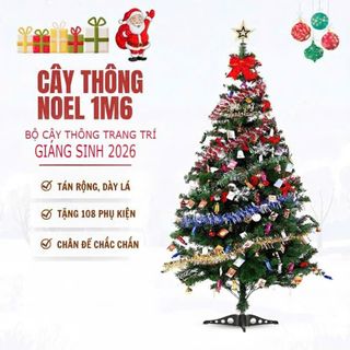 CÂY THÔNG NOEL 150CM CÓ ĐÈN + PHỤ KIỆN