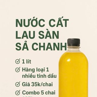 Tinh dầu sả chanh  lau sàn chai 1 Lít loại 1 nhiều tinh dầu
